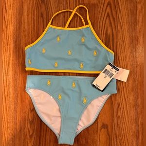POLO RALPH LAUREN GIRLS POLO PONY TWO -PIECE SWIMSUIT Size 10